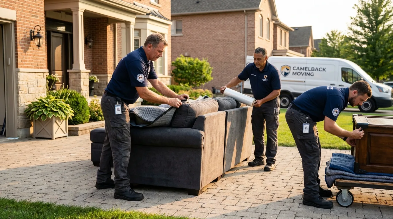 Large estate moving crew wrapping furniture in New Market, AL