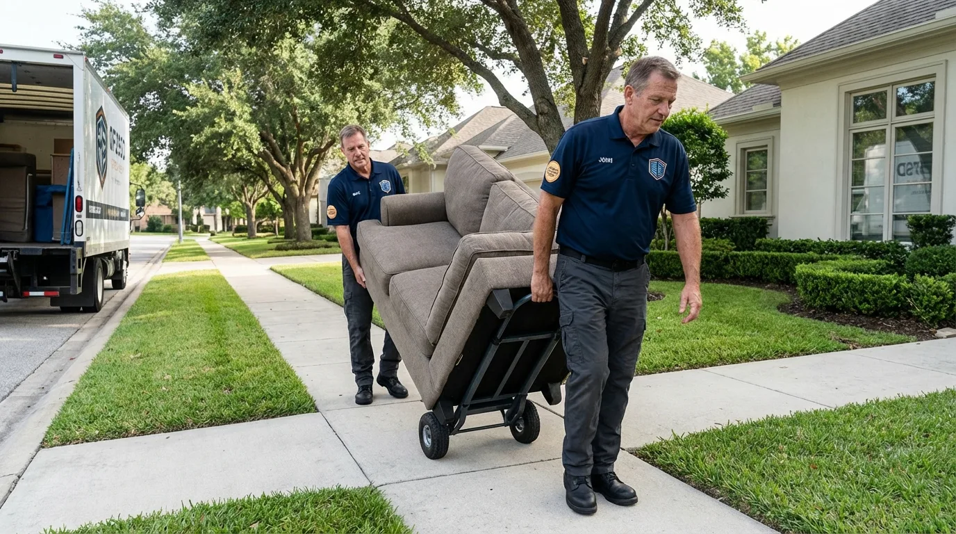 Local residential moving crew loading furniture in New Market, AL